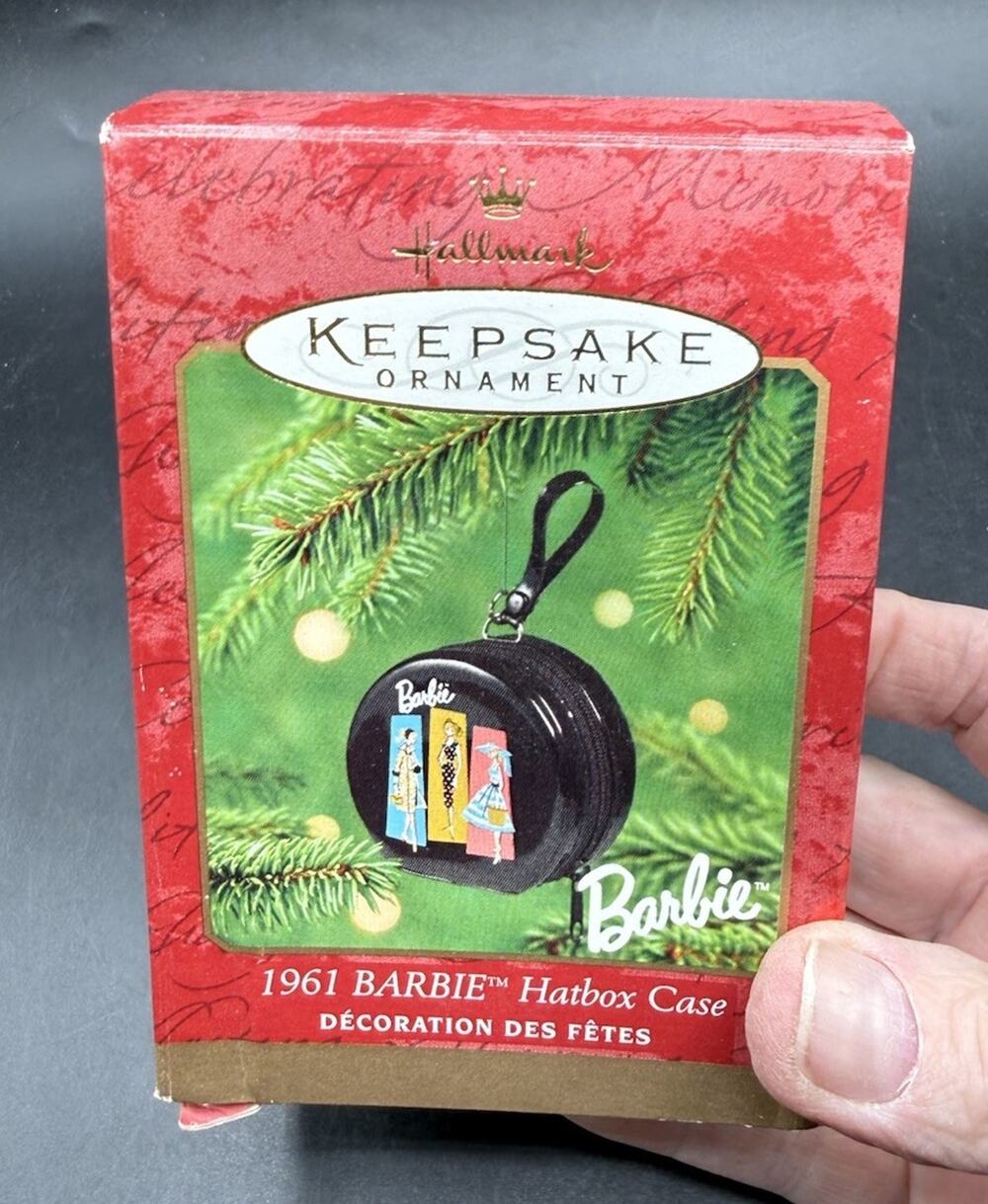 Hallmark 2001 1961 BARBIE Hatbox Case Ornaments & Miniature Ornaments 31D